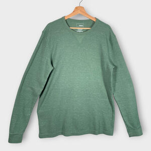 SONOMA Waffle Knit Shirt Men's XL TALL Green Crew Neck Outdoor Casual